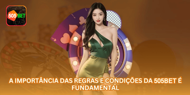 505BET apresenta termos e condições com navegação clara para usuários que acessam pelo celular.