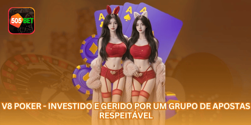 505BET apresenta V8 Poker com navegação clara para usuários que acessam pelo celular.